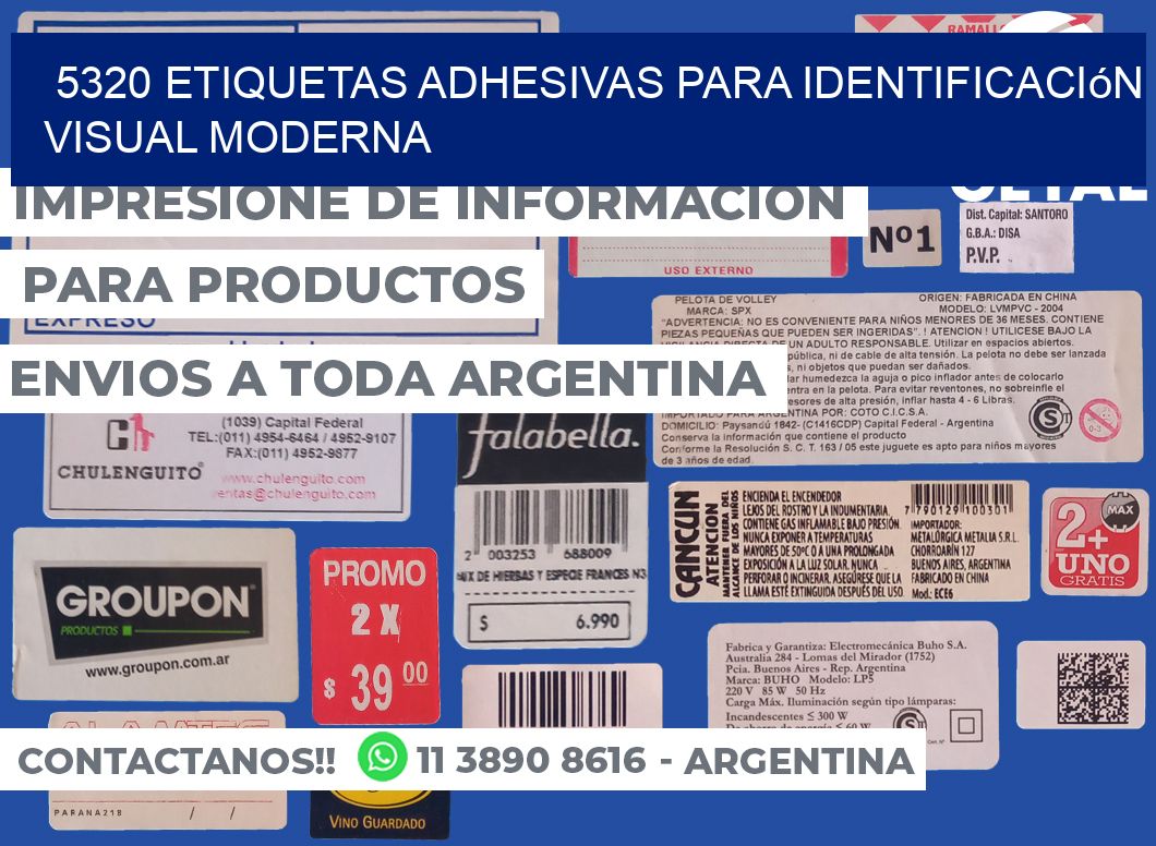 5320 Etiquetas adhesivas para identificación visual moderna