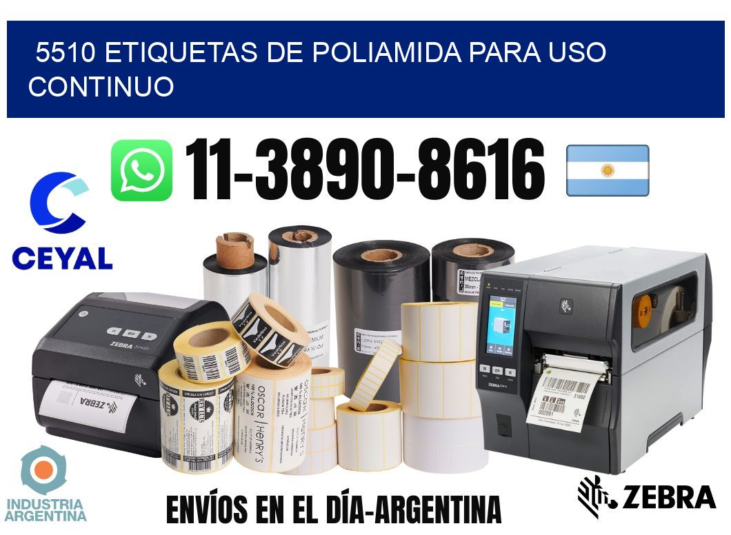 5510 Etiquetas de poliamida para uso continuo