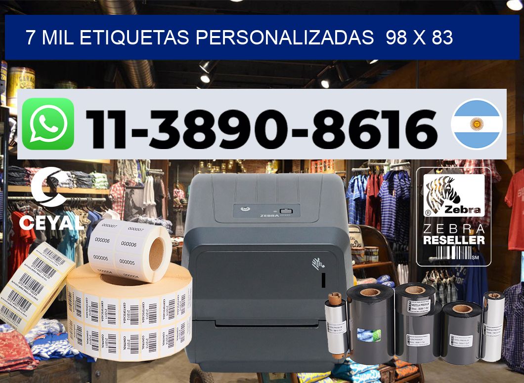 7 mil etiquetas personalizadas  98 x 83