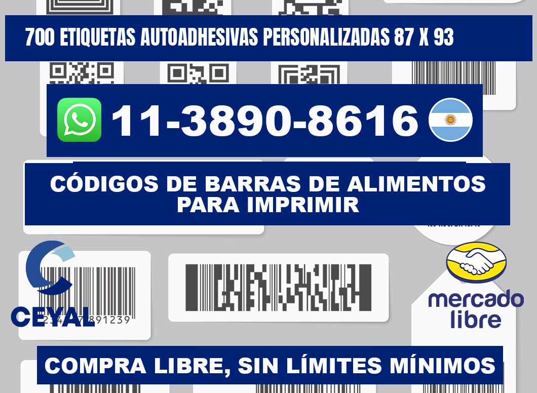 700 Etiquetas autoadhesivas personalizadas 87 x 93
