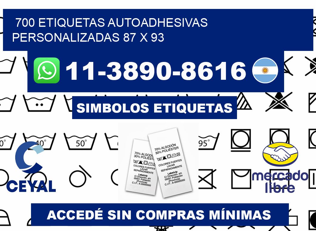 700 Etiquetas autoadhesivas personalizadas 87 x 93