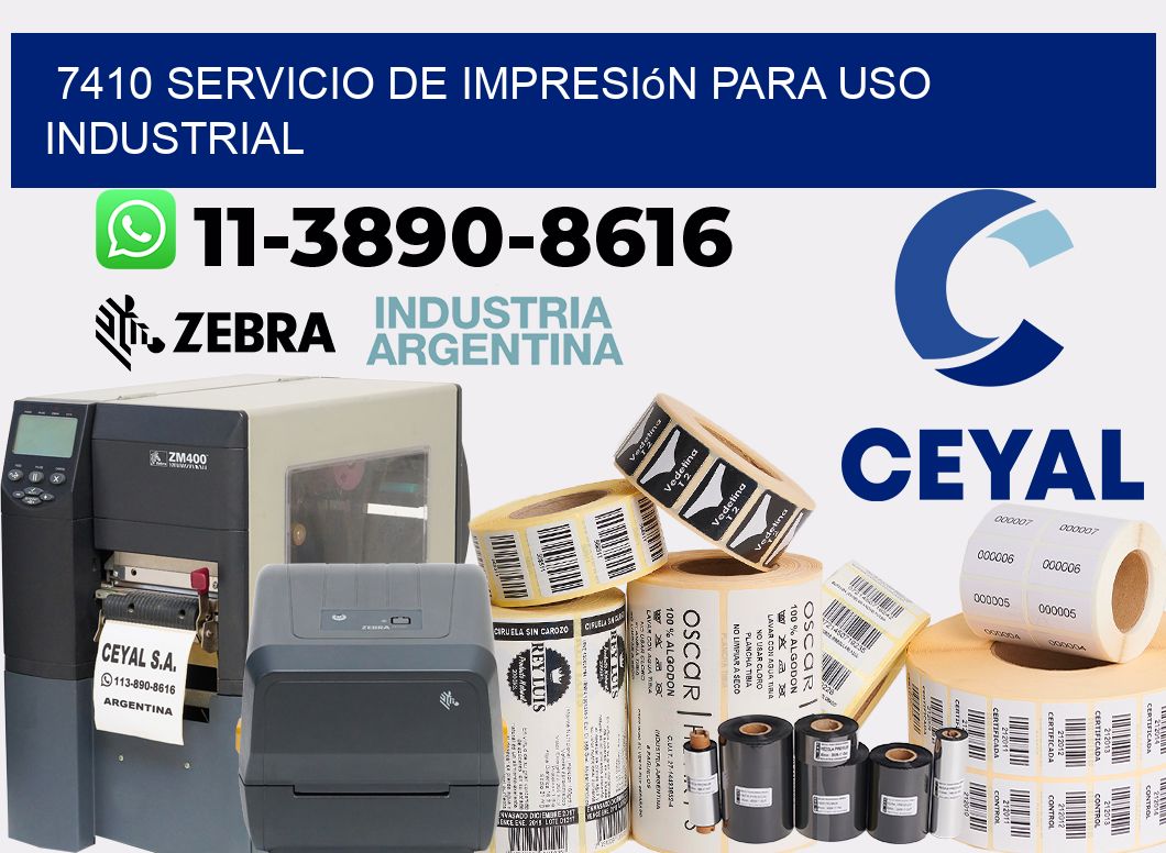 7410 Servicio de impresión para uso industrial
