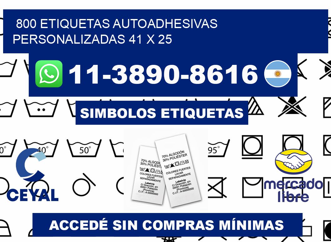 800 Etiquetas autoadhesivas personalizadas 41 x 25