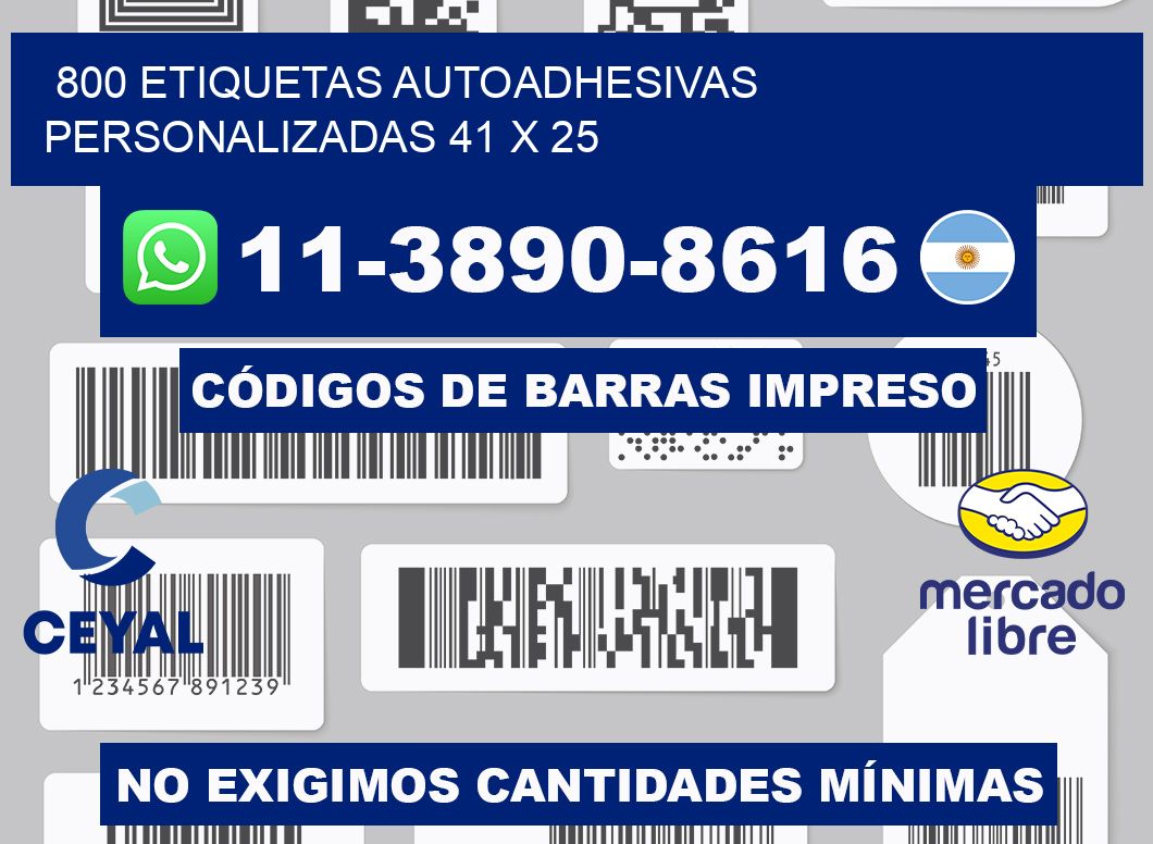 800 Etiquetas autoadhesivas personalizadas 41 x 25