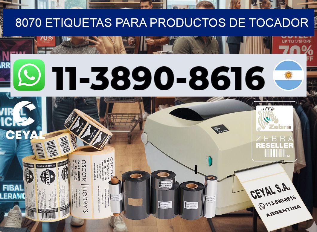 8070 Etiquetas para productos de tocador