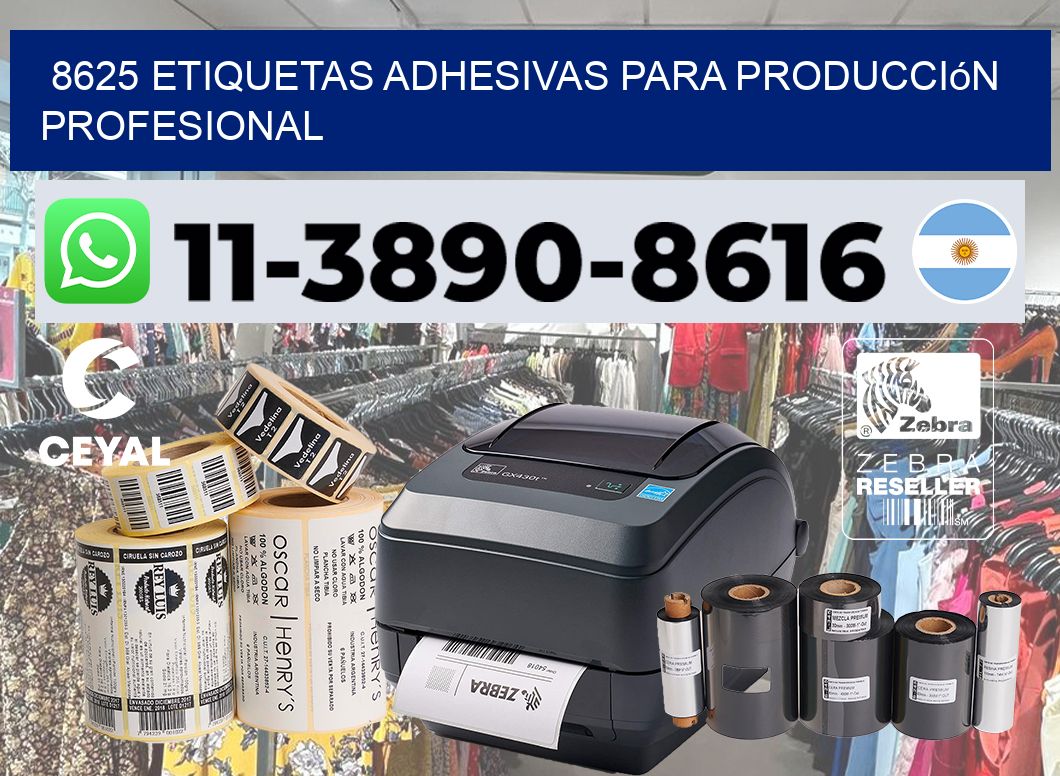 8625 Etiquetas adhesivas para producción profesional