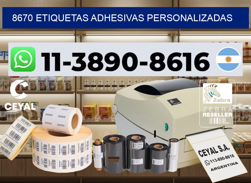 8670 Etiquetas adhesivas personalizadas