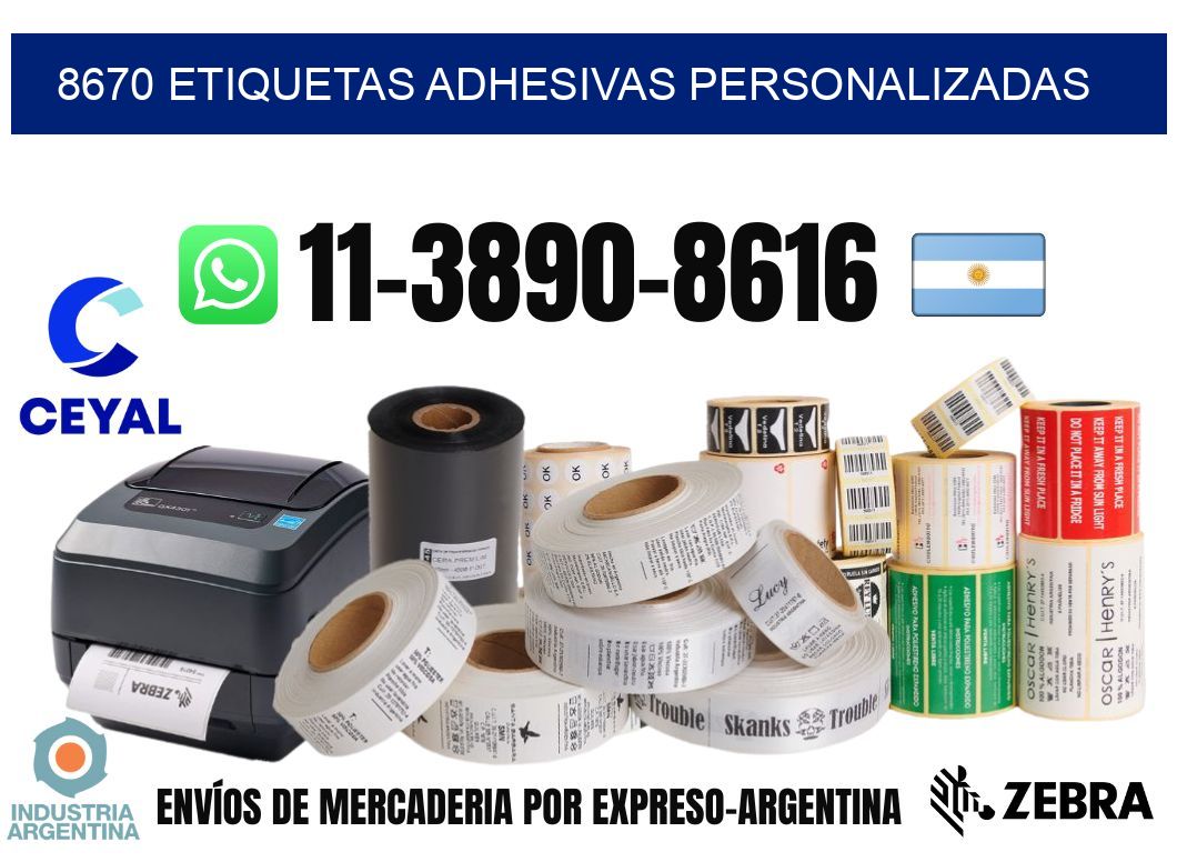 8670 Etiquetas adhesivas personalizadas