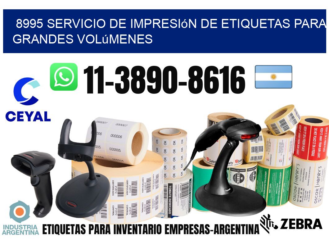 8995 Servicio de impresión de etiquetas para grandes volúmenes