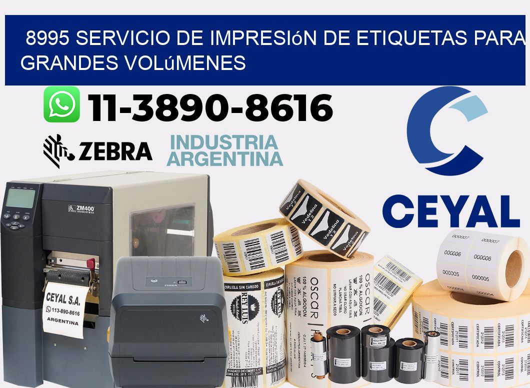 8995 Servicio de impresión de etiquetas para grandes volúmenes