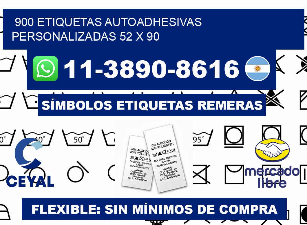 900 Etiquetas autoadhesivas personalizadas 52 x 90