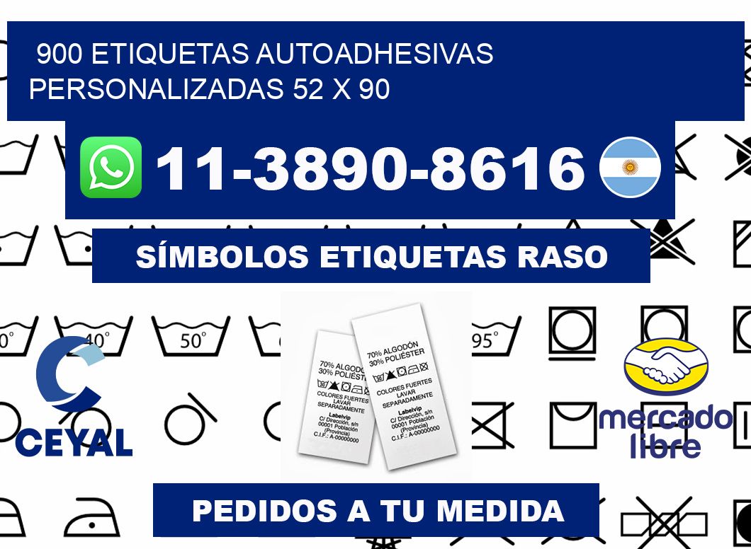 900 Etiquetas autoadhesivas personalizadas 52 x 90