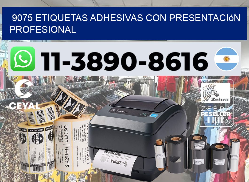 9075 Etiquetas adhesivas con presentación profesional