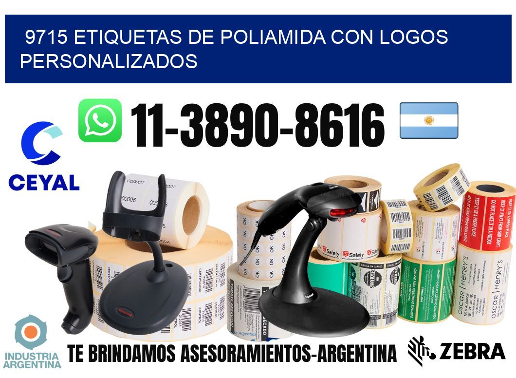 9715 Etiquetas de poliamida con logos personalizados