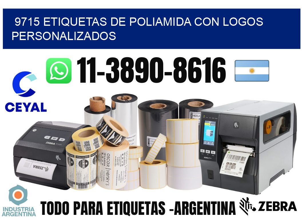 9715 Etiquetas de poliamida con logos personalizados