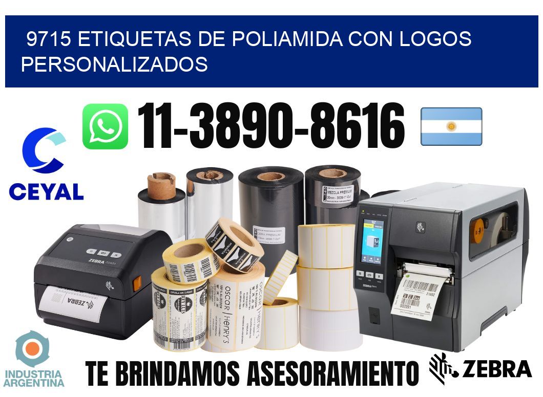 9715 Etiquetas de poliamida con logos personalizados