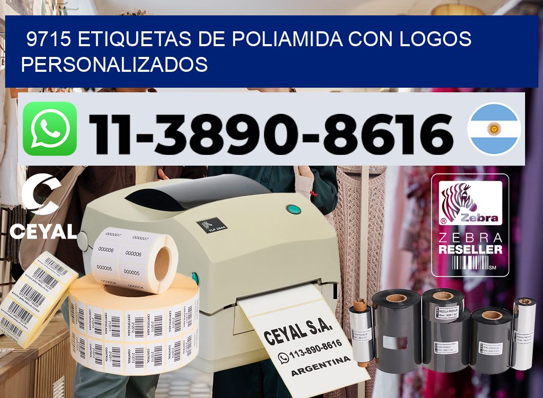 9715 Etiquetas de poliamida con logos personalizados