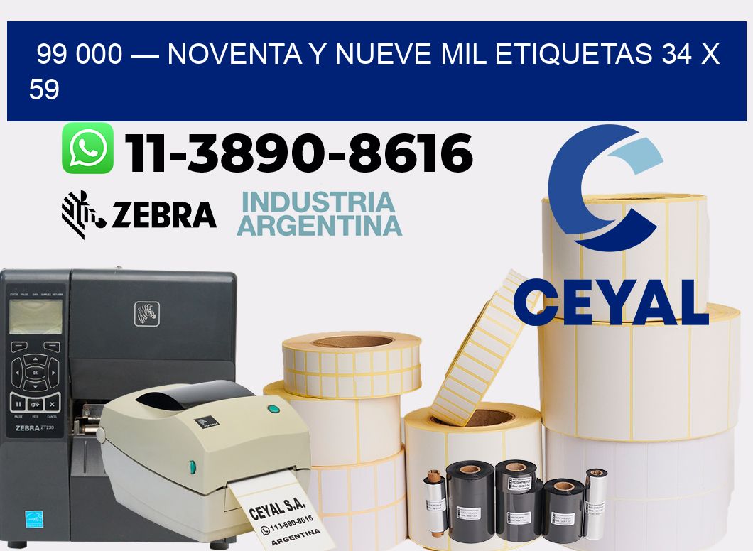 99 000 — noventa y nueve mil etiquetas 34 x 59