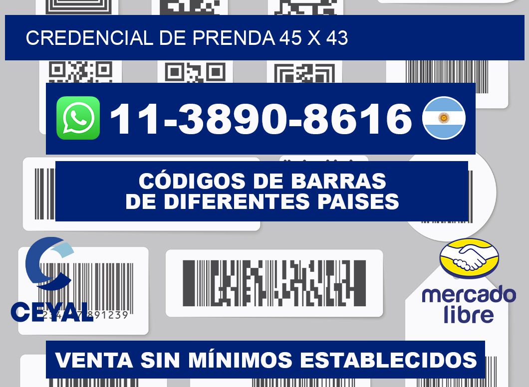 Credencial de prenda 45 x 43