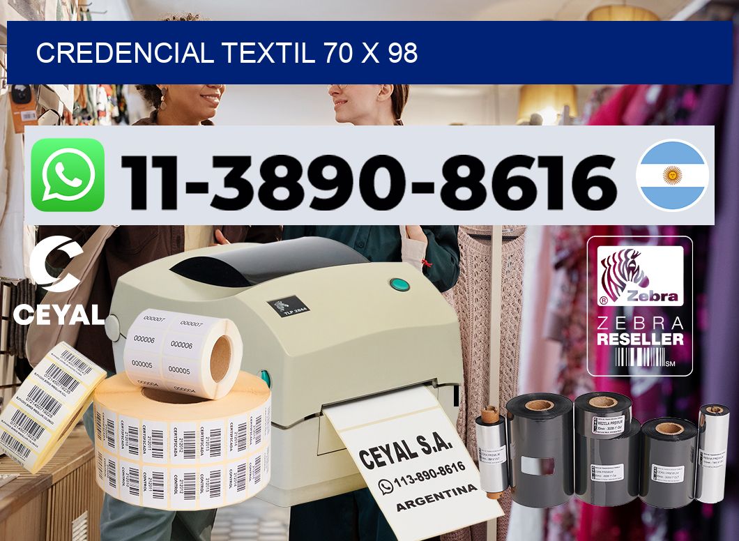 Credencial textil 70 x 98