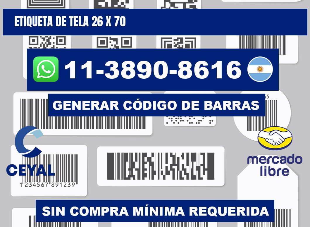 Etiqueta de tela 26 x 70