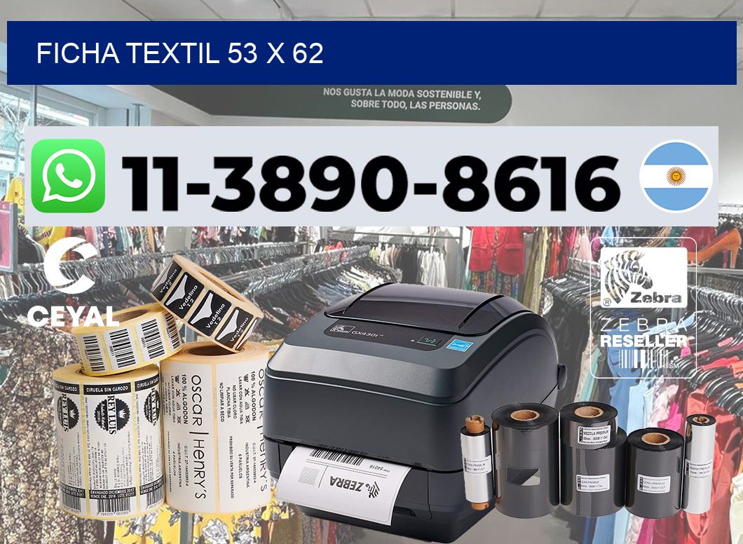 Ficha textil 53 x 62