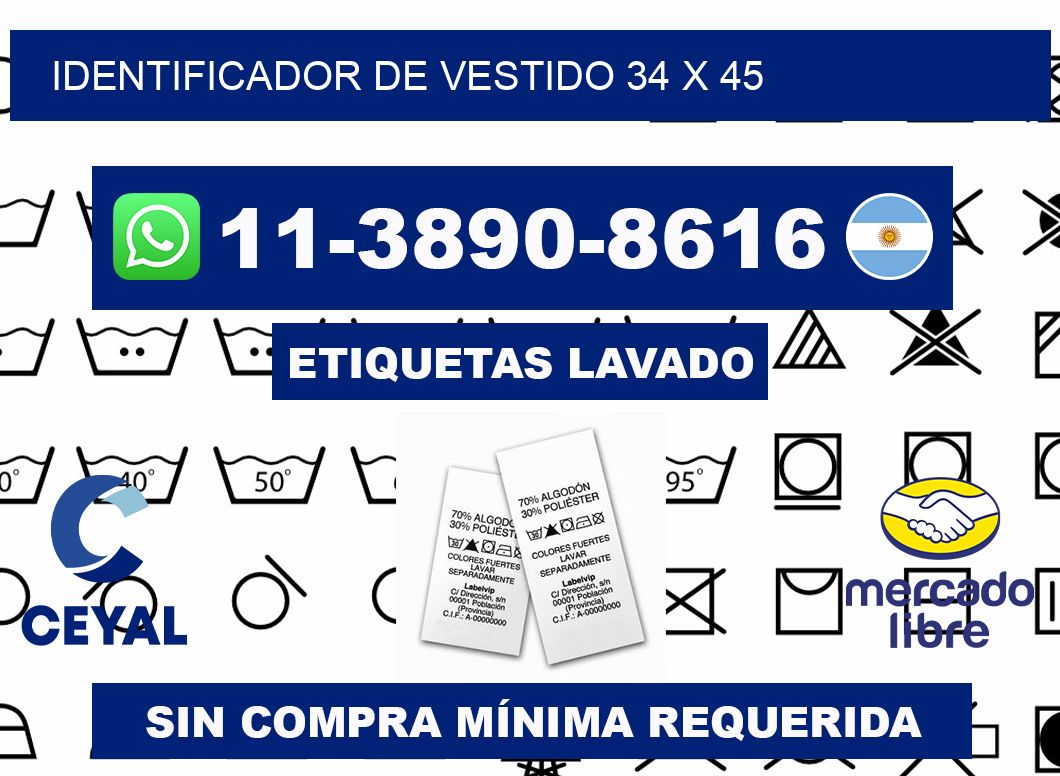 Identificador de vestido 34 x 45
