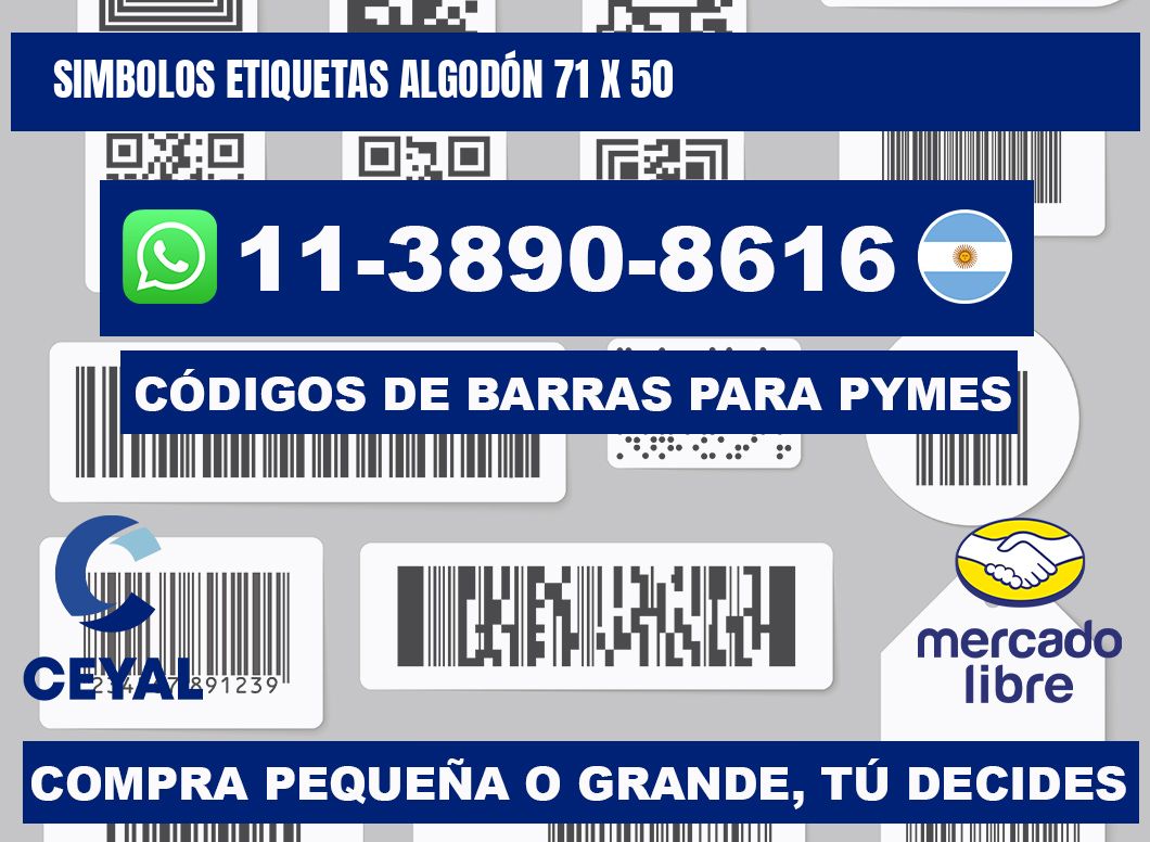 SIMBOLOS ETIQUETAS ALGODÓN 71 x 50