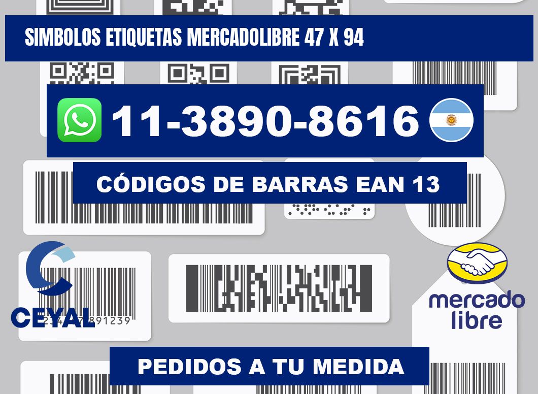 SIMBOLOS ETIQUETAS MERCADOLIBRE 47 x 94