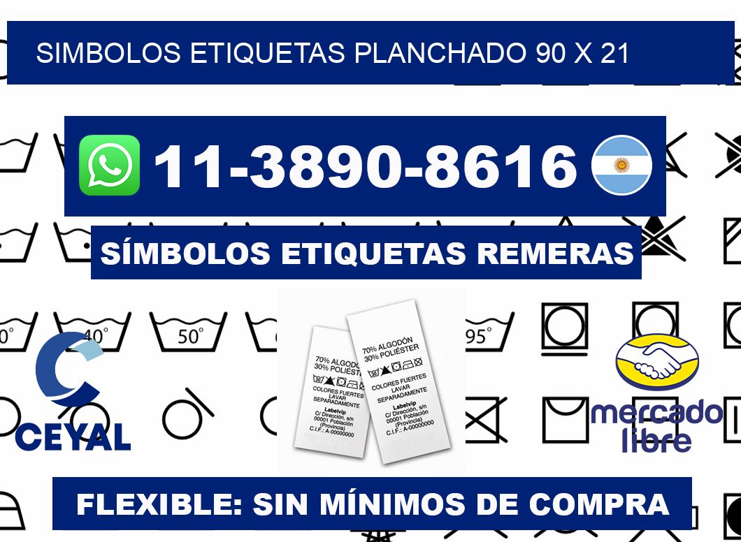 SIMBOLOS ETIQUETAS PLANCHADO 90 x 21