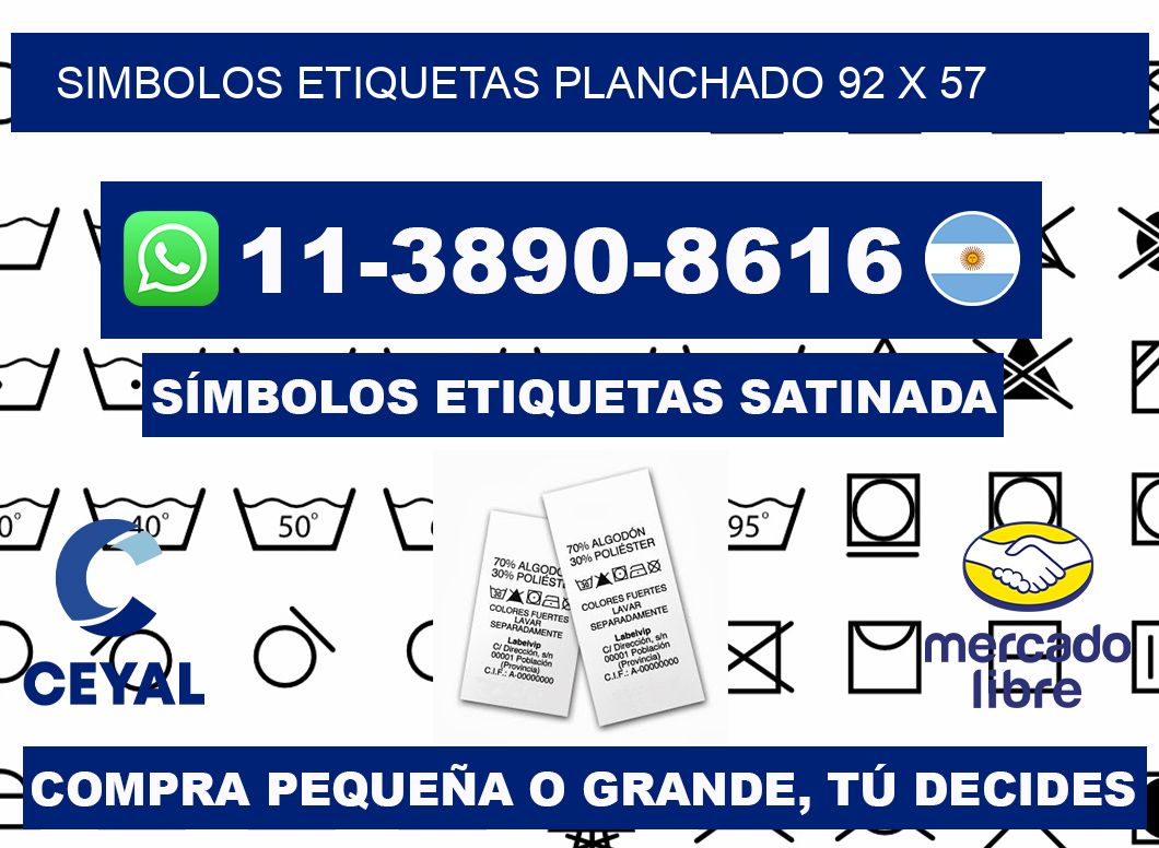 SIMBOLOS ETIQUETAS PLANCHADO 92 x 57