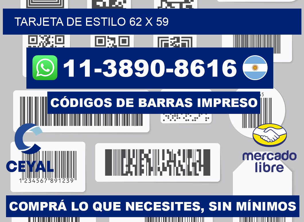 Tarjeta de estilo 62 x 59