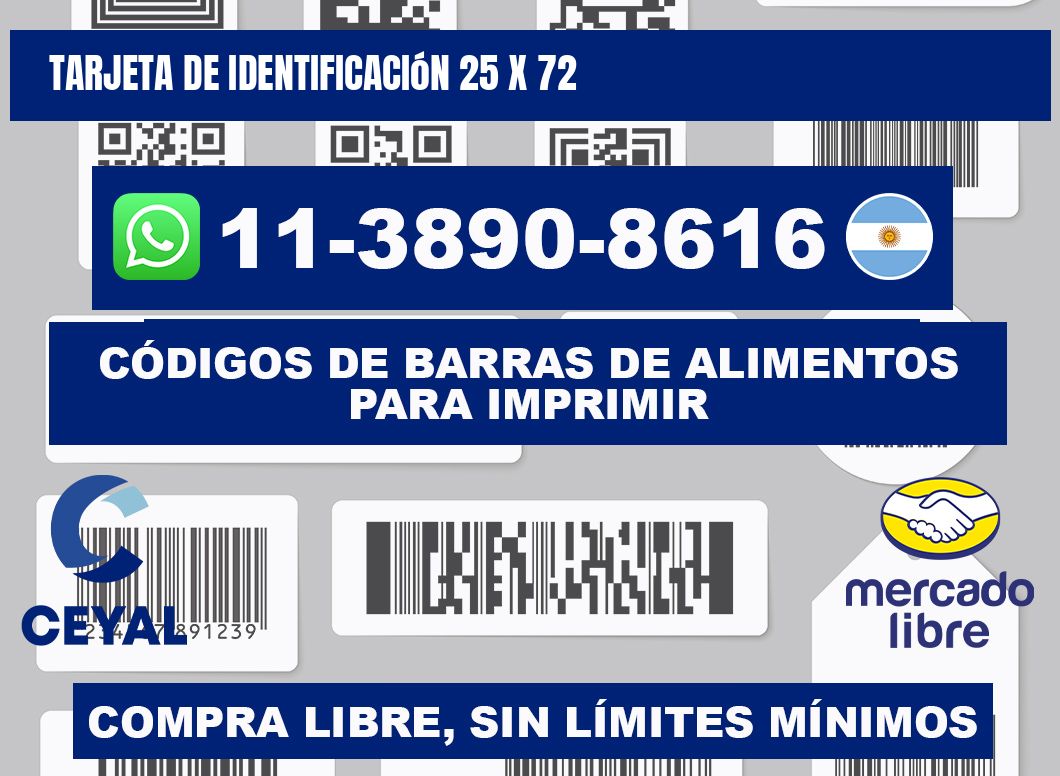 Tarjeta de identificación 25 x 72