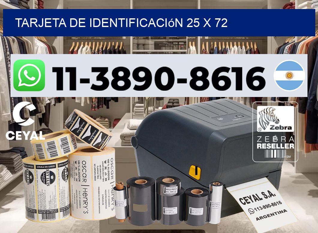 Tarjeta de identificación 25 x 72