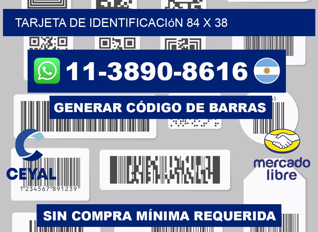 Tarjeta de identificación 84 x 38