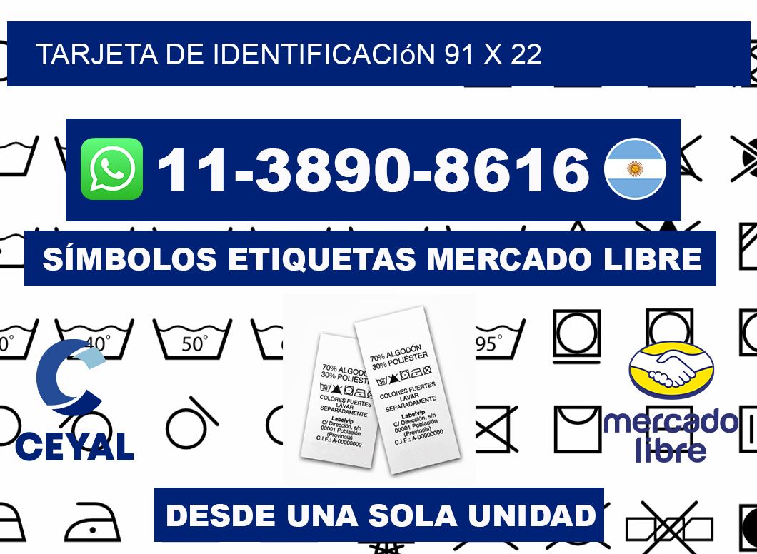 Tarjeta de identificación 91 x 22