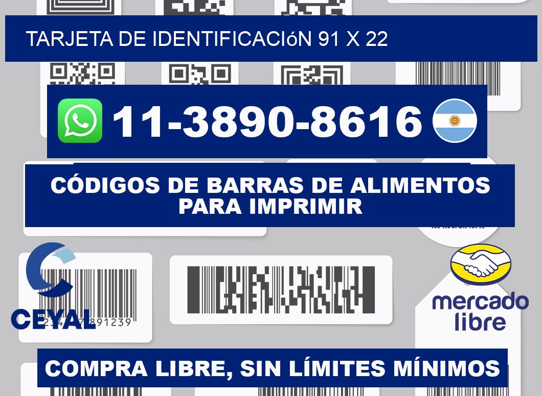 Tarjeta de identificación 91 x 22
