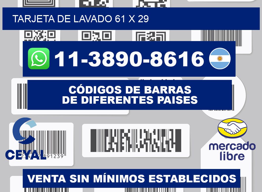Tarjeta de lavado 61 x 29