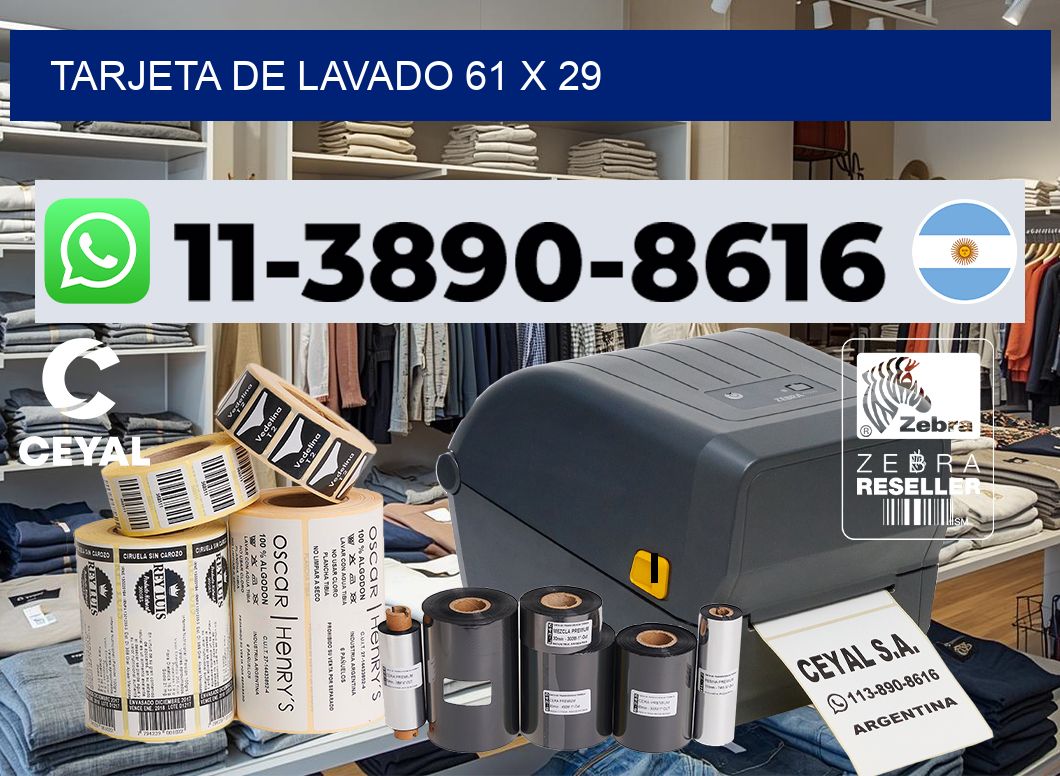 Tarjeta de lavado 61 x 29