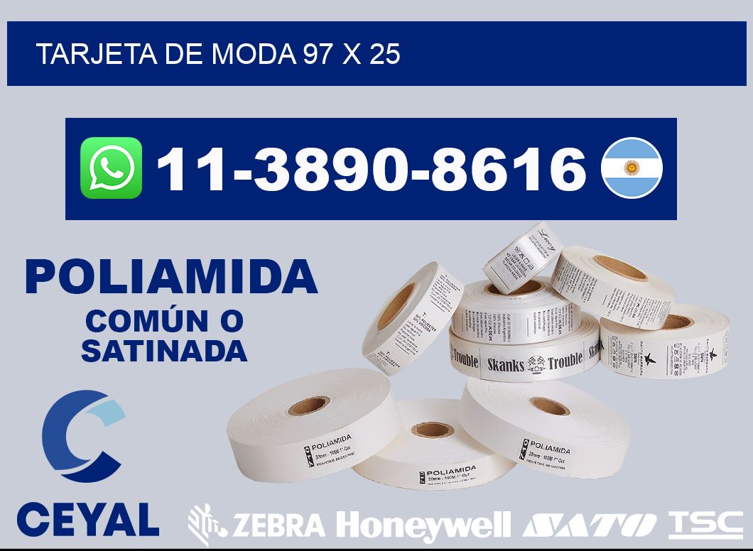 Tarjeta de moda 97 x 25