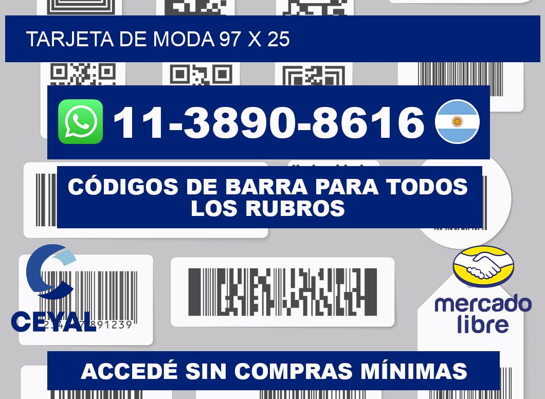 Tarjeta de moda 97 x 25