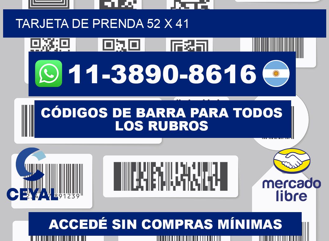 Tarjeta de prenda 52 x 41