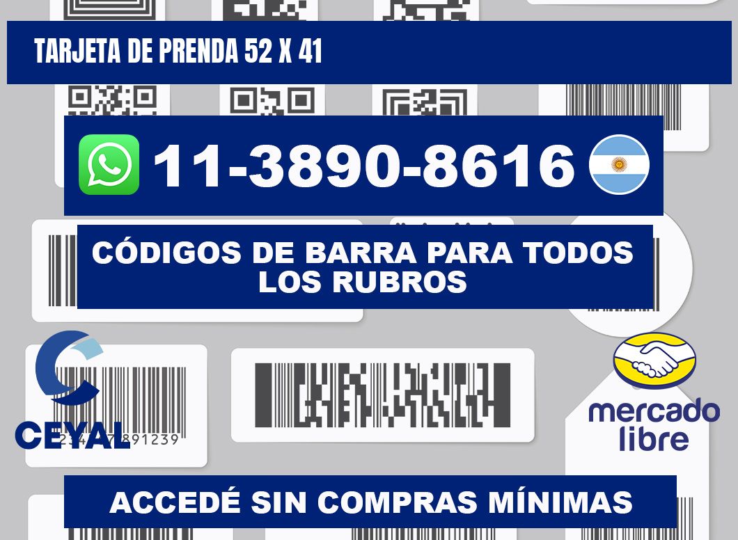 Tarjeta de prenda 52 x 41