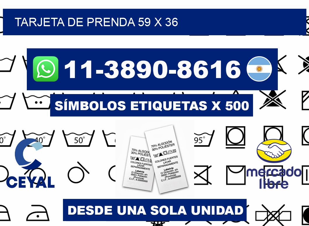Tarjeta de prenda 59 x 36