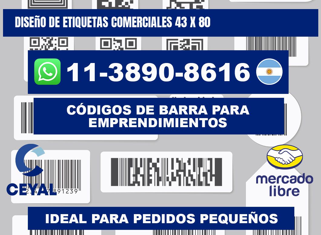 diseño de etiquetas comerciales 43 x 80
