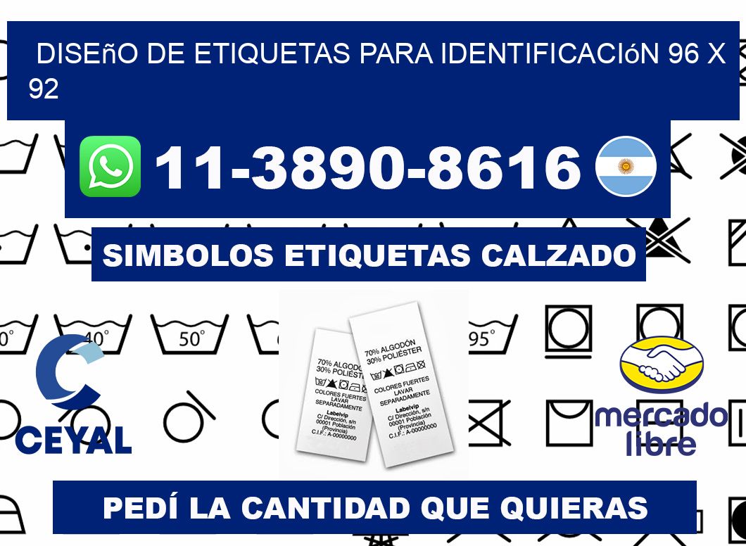 diseño de etiquetas para identificación 96 x 92