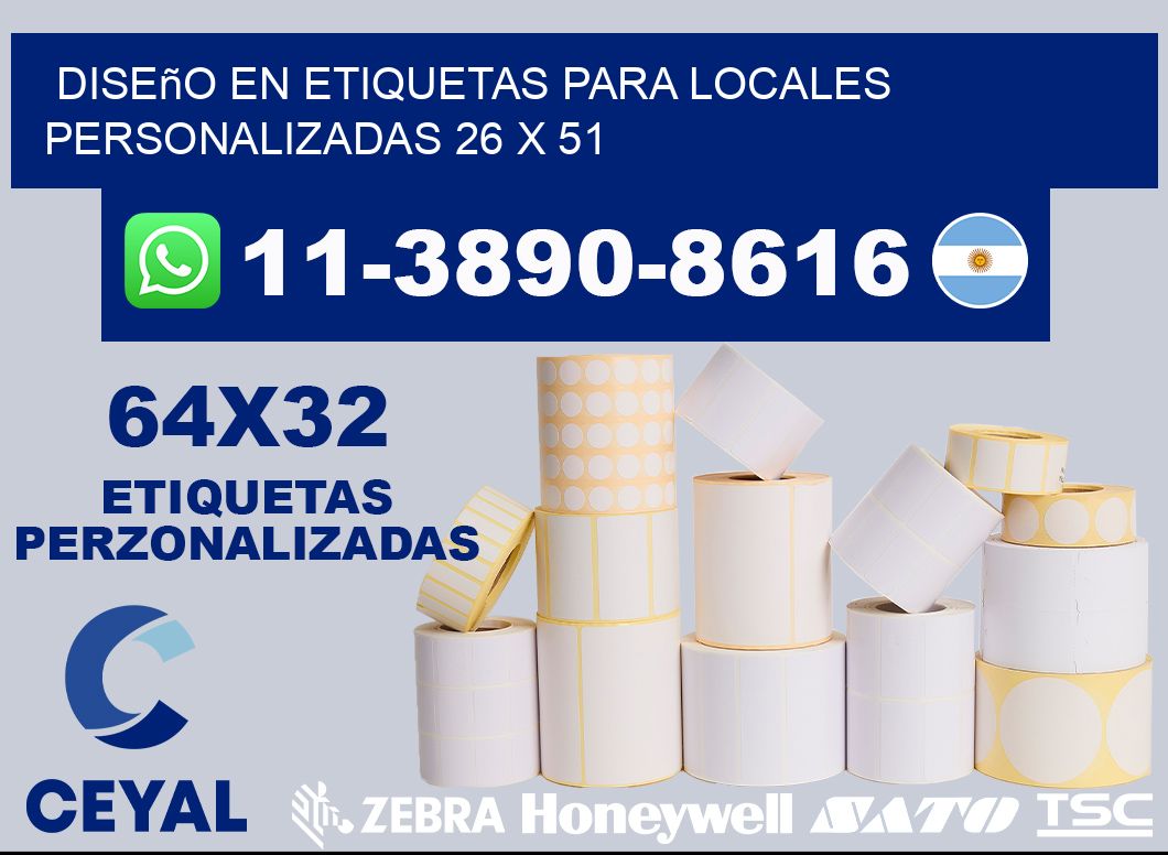 diseño en etiquetas para locales personalizadas 26 x 51