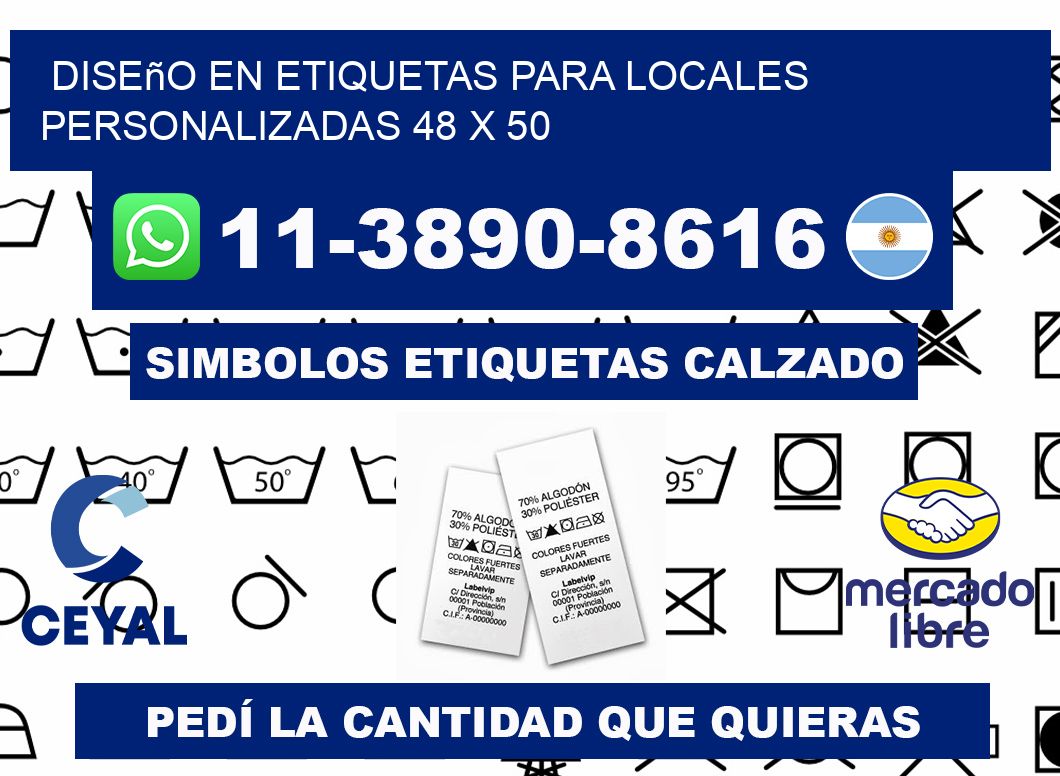 diseño en etiquetas para locales personalizadas 48 x 50