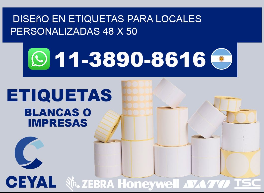 diseño en etiquetas para locales personalizadas 48 x 50