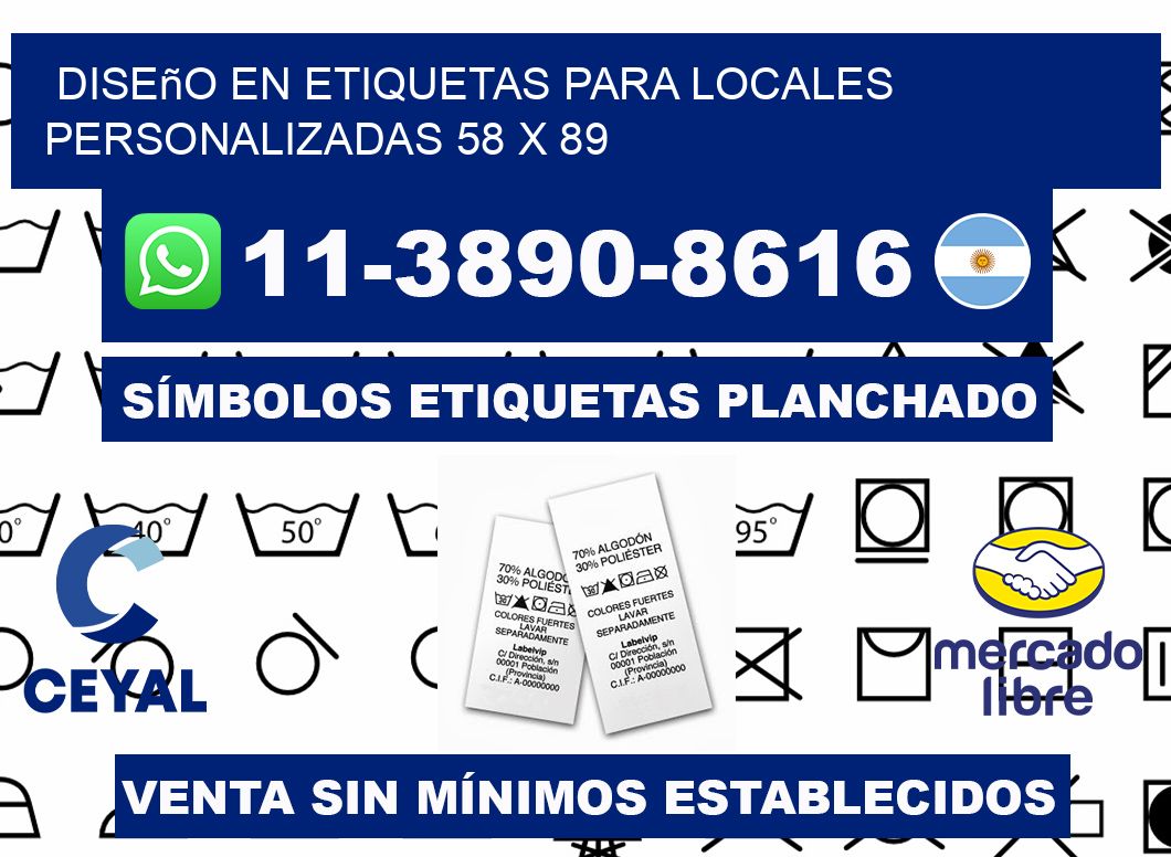 diseño en etiquetas para locales personalizadas 58 x 89